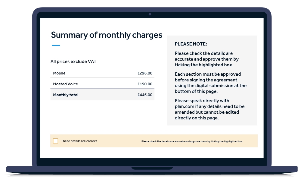 3 - Summary of monthly charges